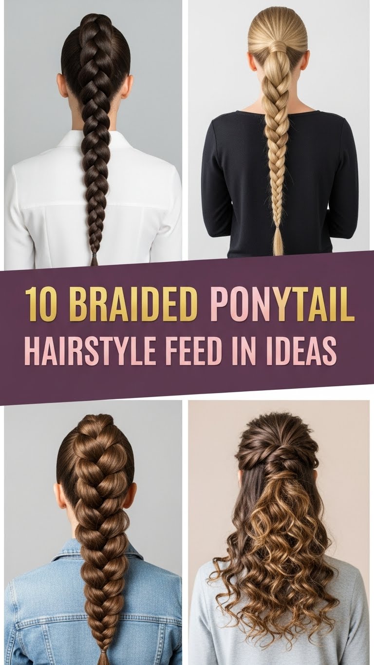 10 Braided Ponytail Hairstyle Feed In Ideas