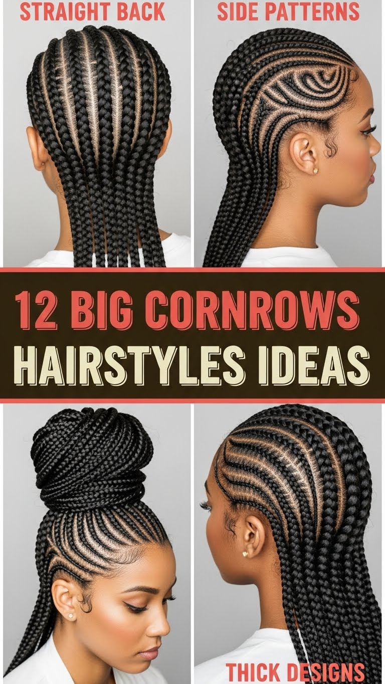 12 Big Cornrows Hairstyles Ideas