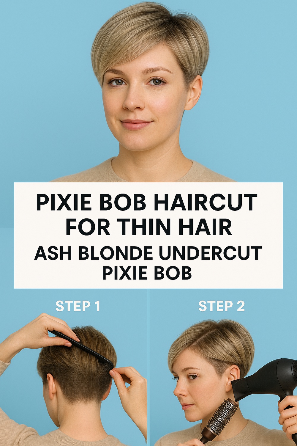 Ash Blonde Undercut Pixie Bob