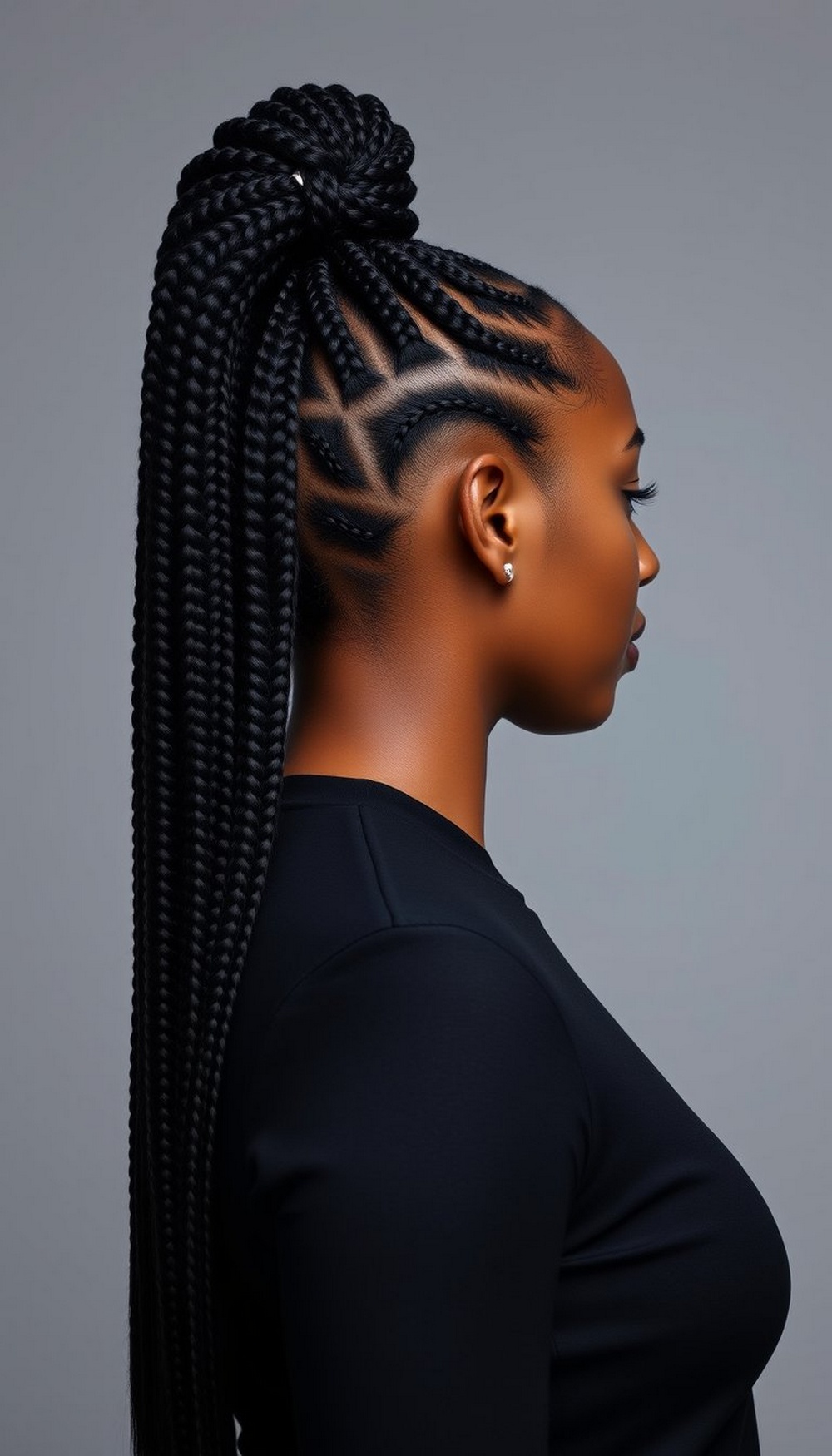 Classic Feed In Braided Ponytail