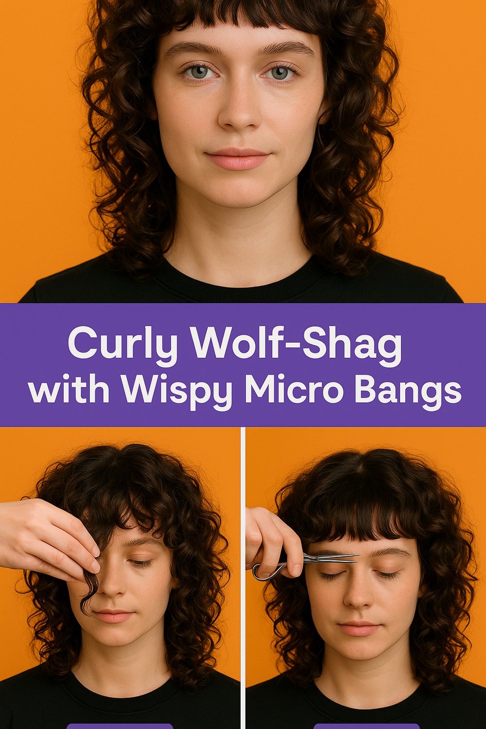 Curly Wolf‑Shag with Wispy Micro Bangs