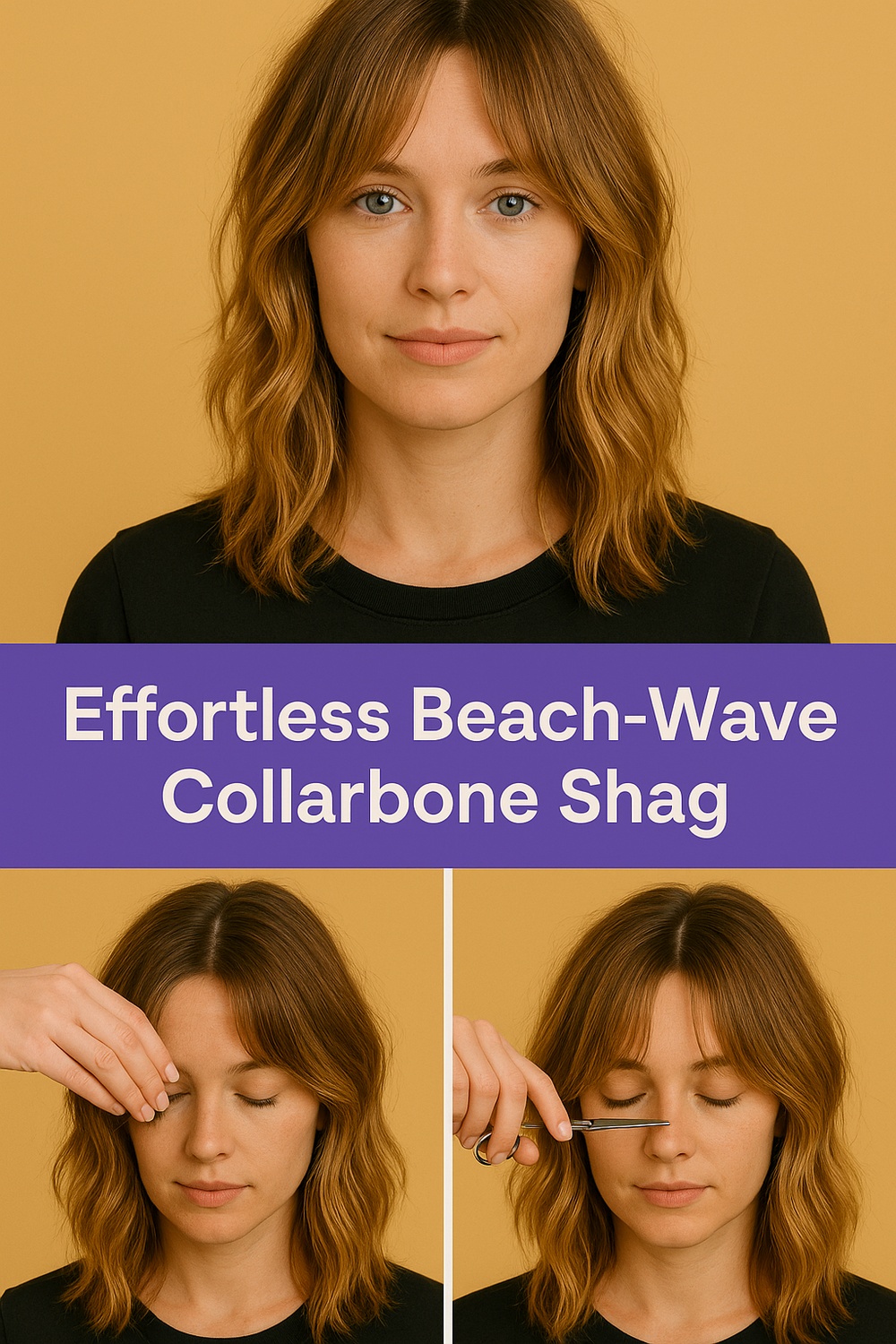 Effortless Beach‑Wave Collarbone Shag
