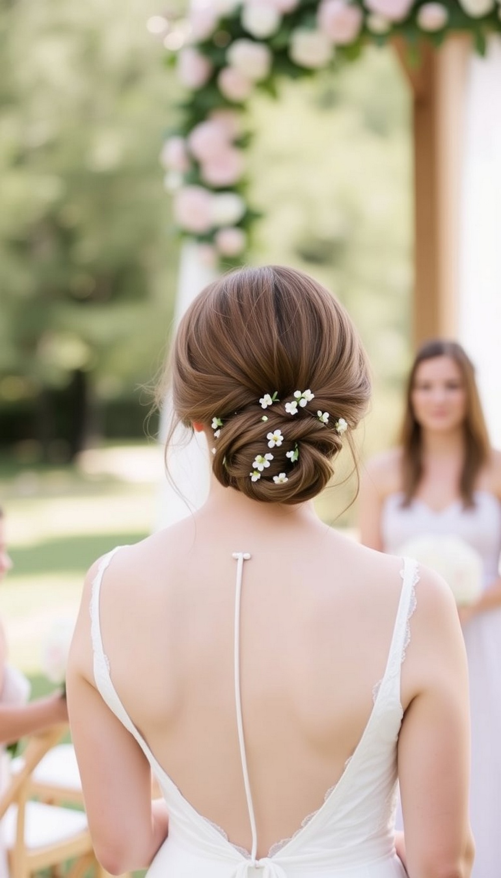 Floral Pinned Low Bun