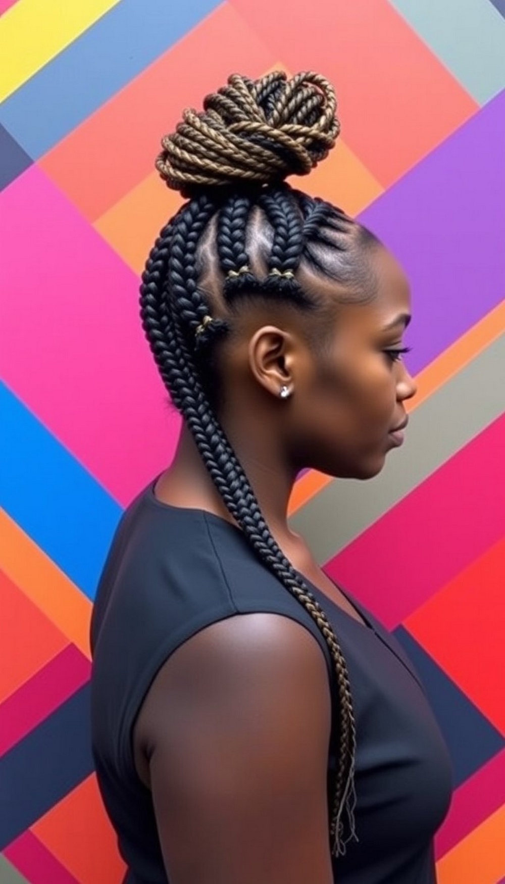Ghana Braid Feed In Ponytail