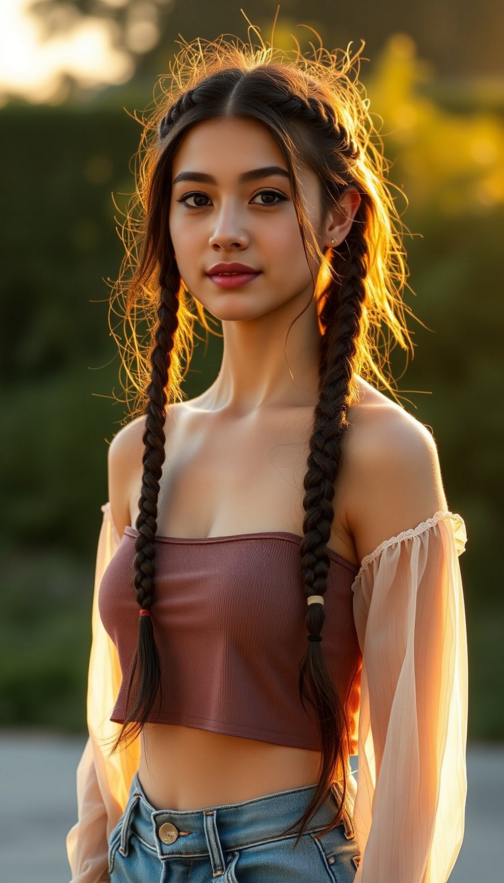 Long Knotless Braids with Curly Ends