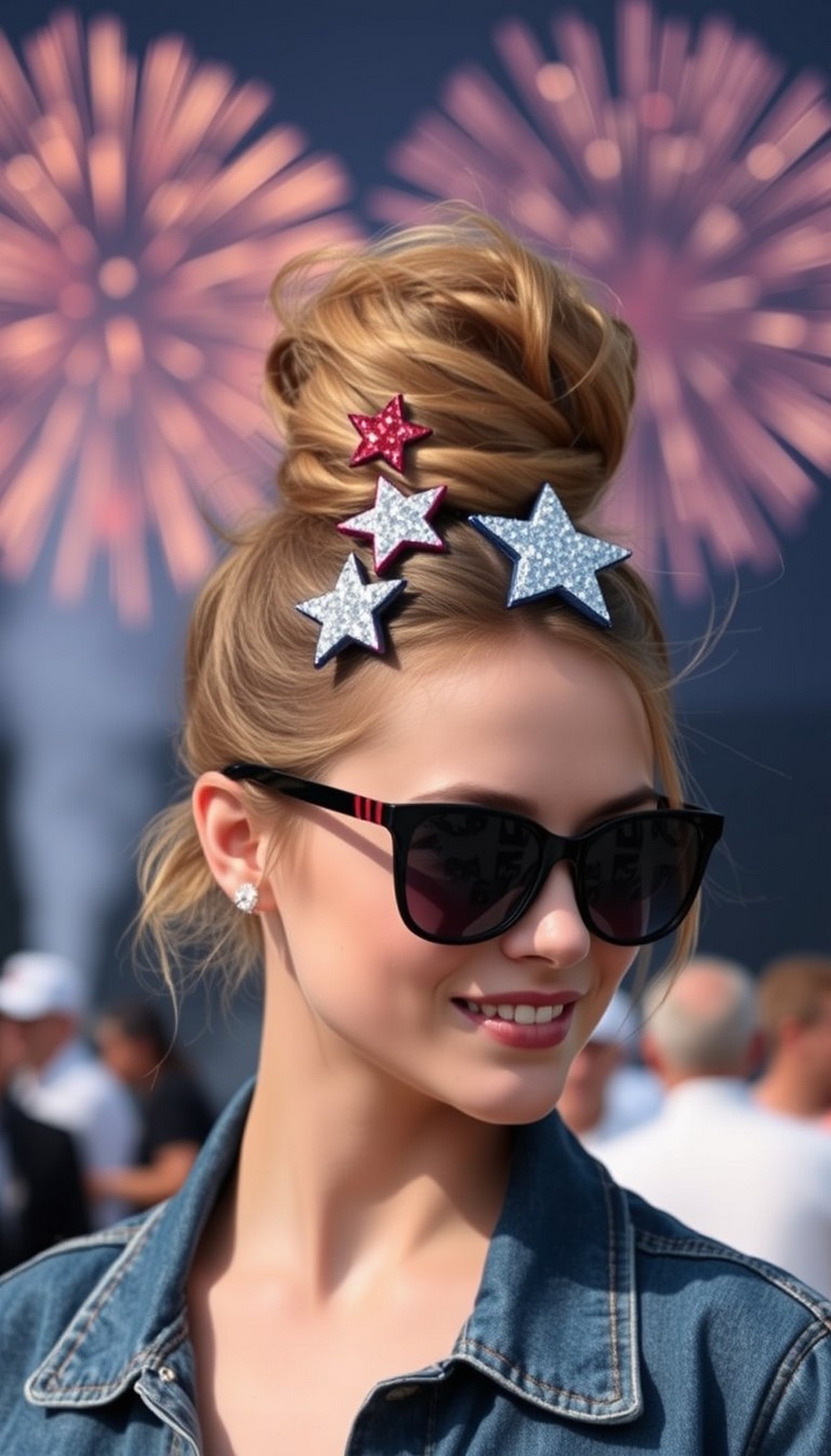Messy Bun with Star Clips