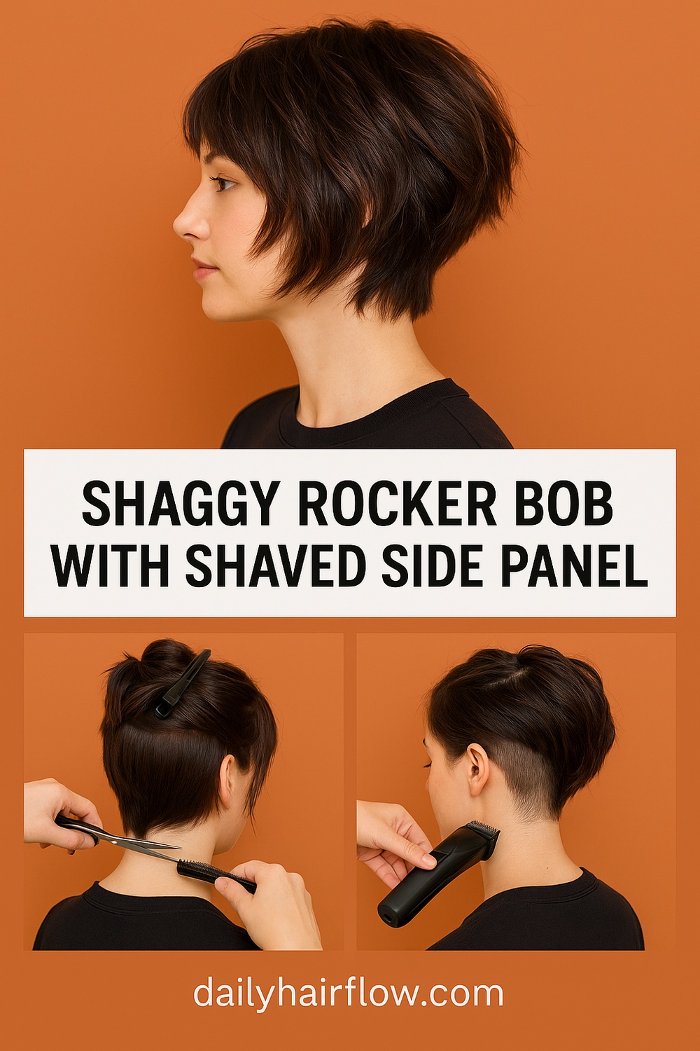 Shaggy Rocker Bob with Shaved Side Panel