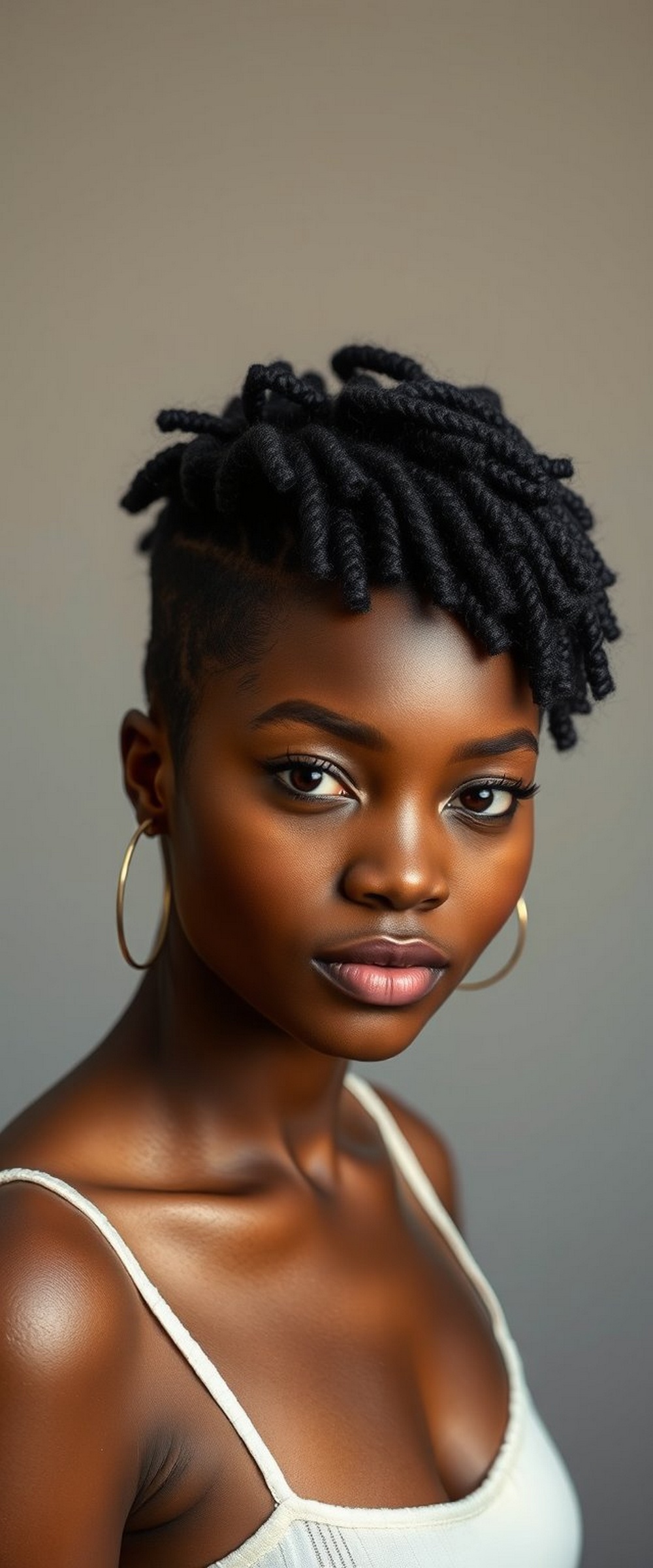 Tapered Cut with Bangs + Micro Twists