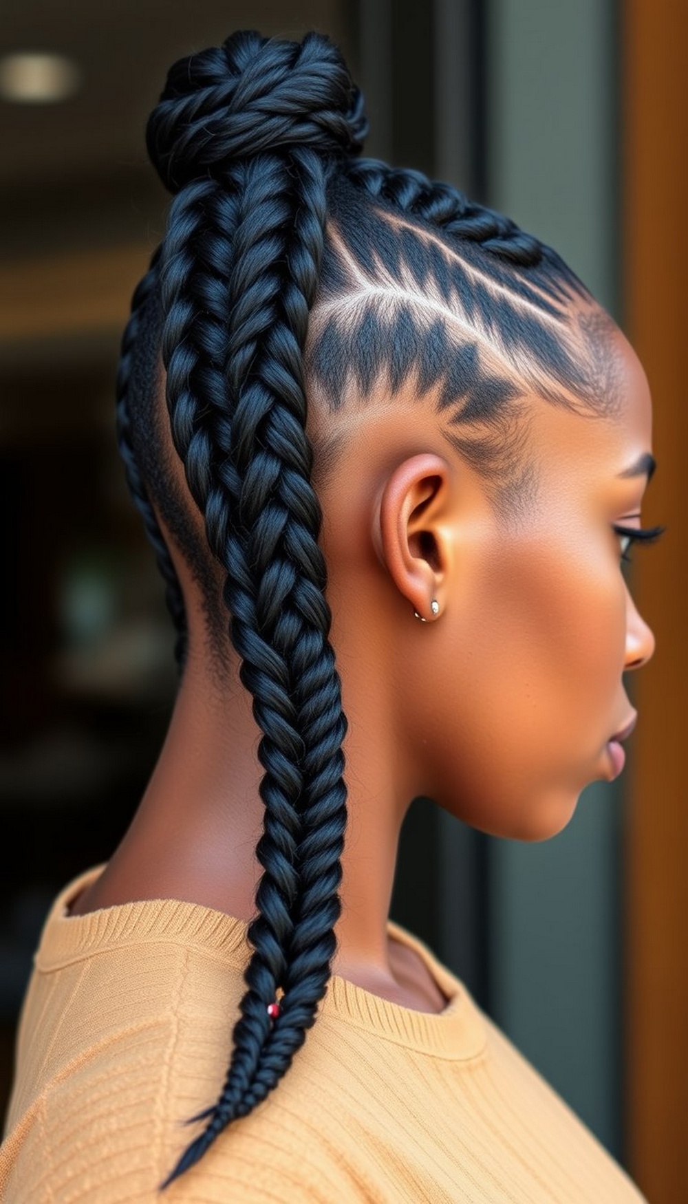 Zigzag Part Feed In Ponytail