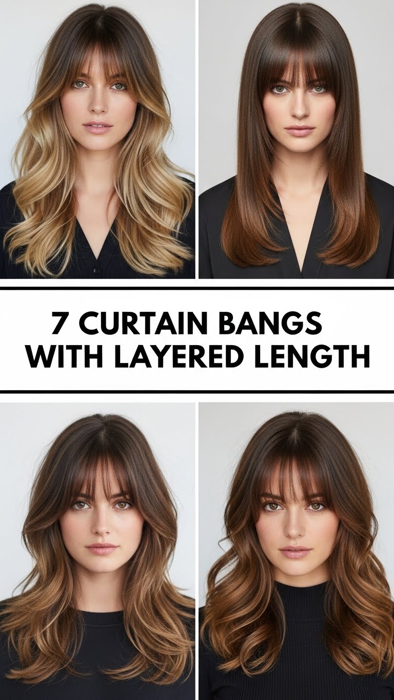 7 Curtain Bangs With Layered Length1