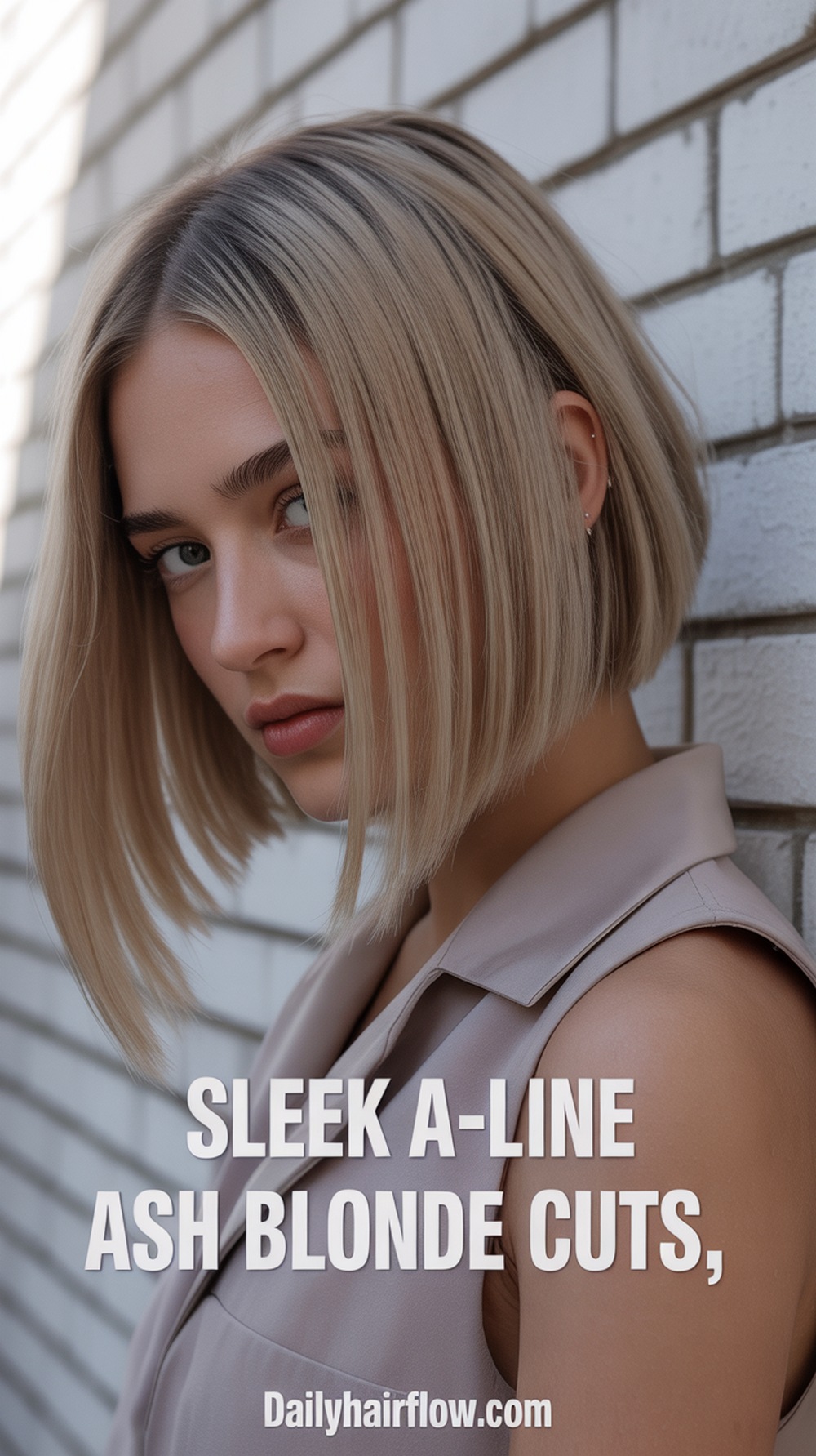 Ash Blonde A Line Bob