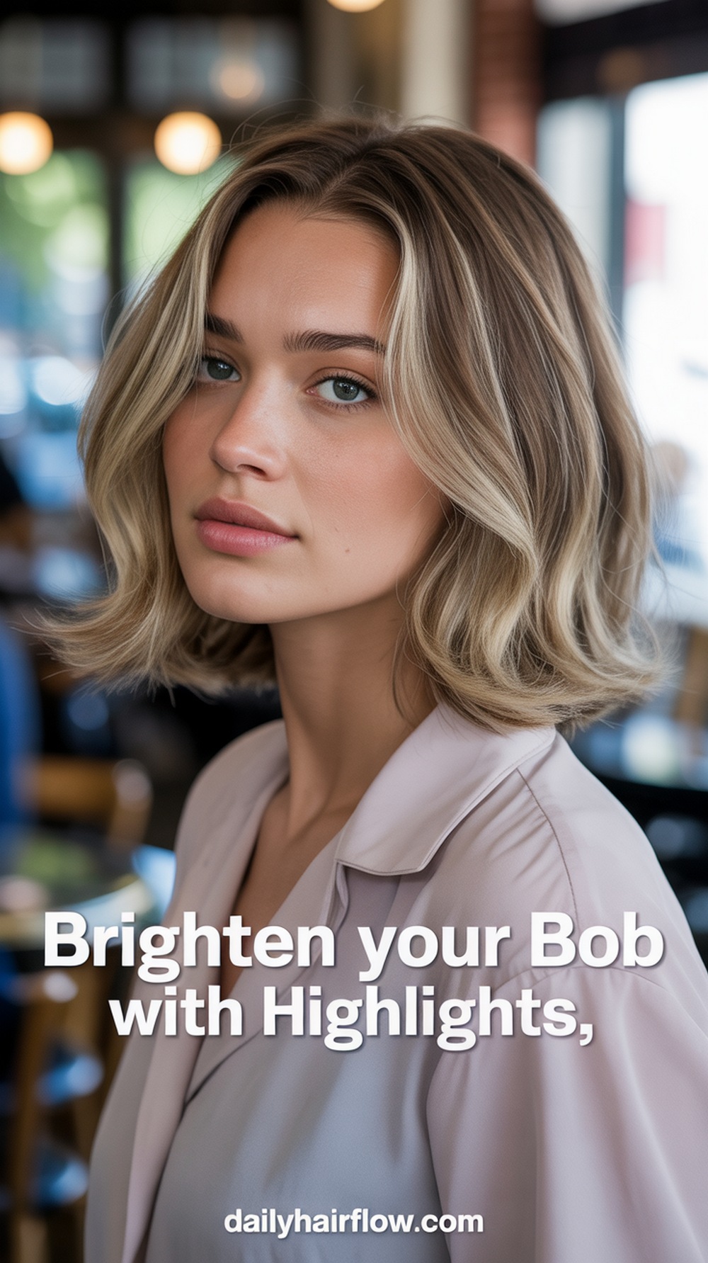 Ash Blonde Bob with Face Framing Highlights