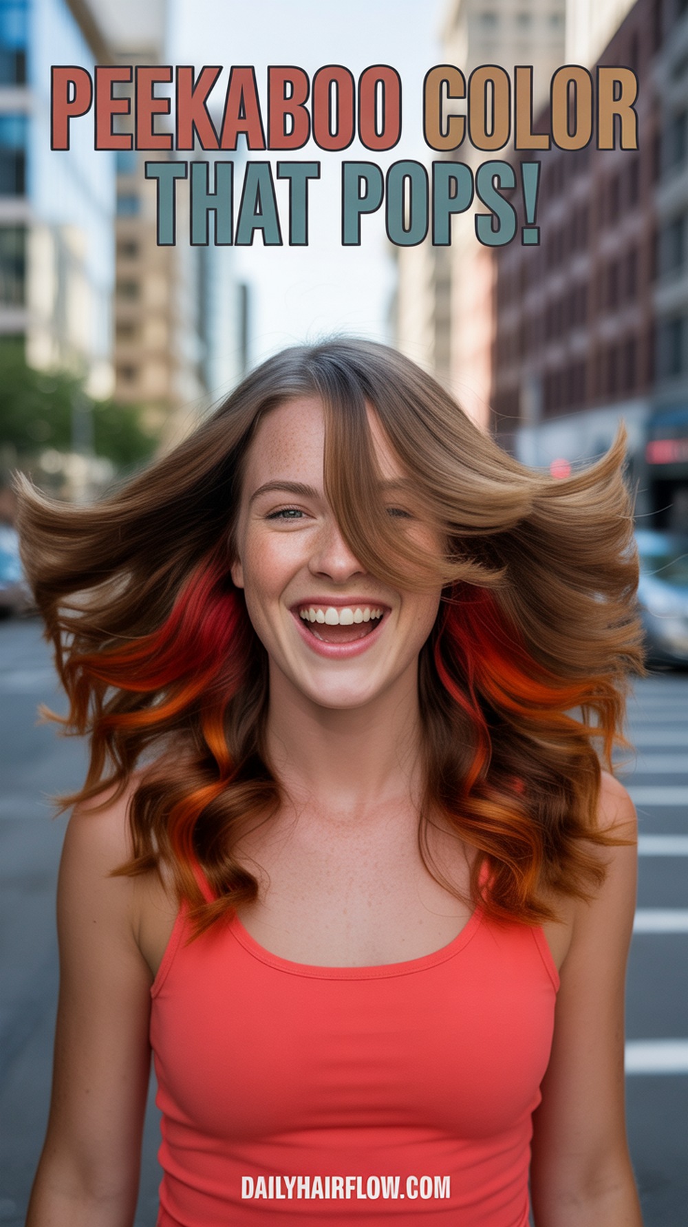 Auburn with Fire Red Peekaboo Layers