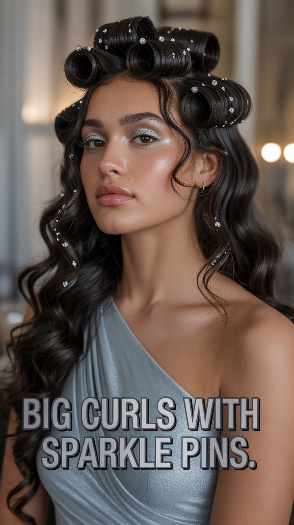 Big Curls with Sparkle Pins