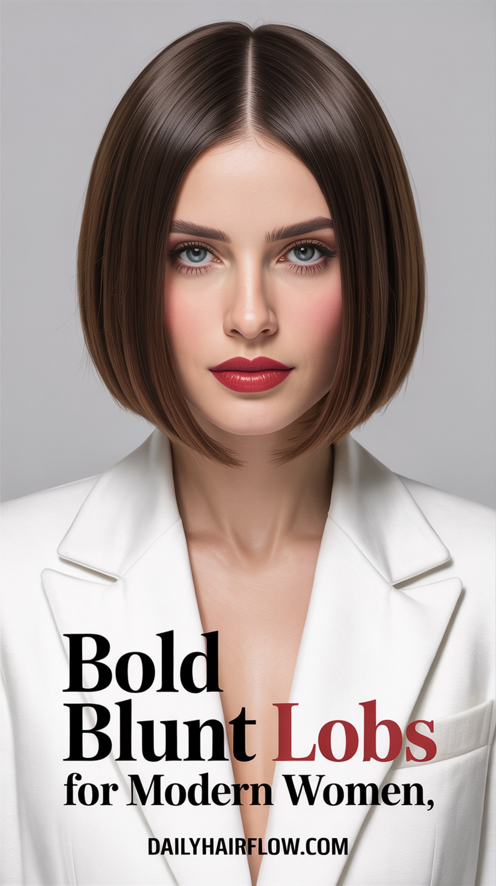 Blunt Cut Mushroom Brown Lob for Bold Sophistication