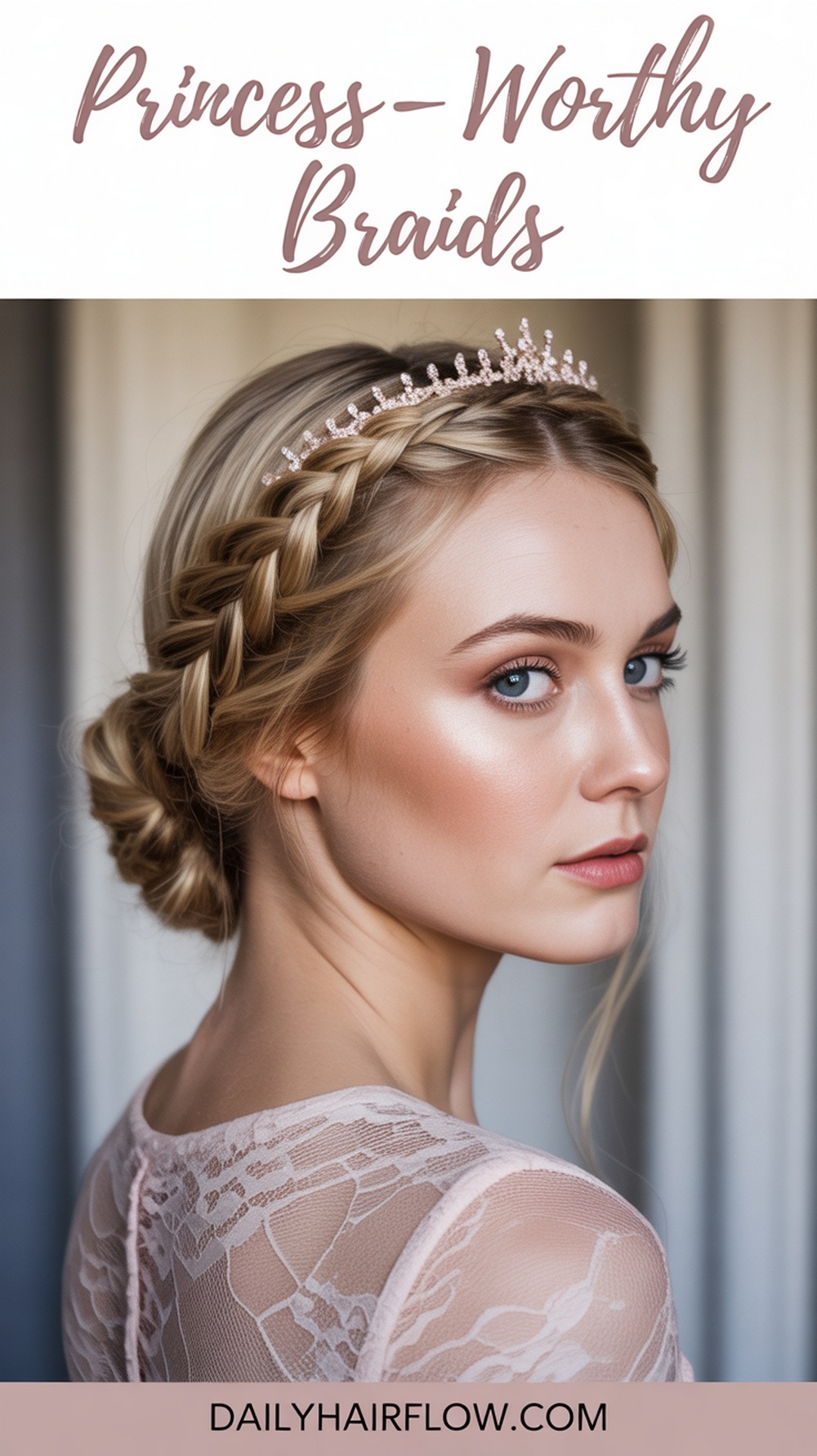 Braided Crown with a Delicate Tiara