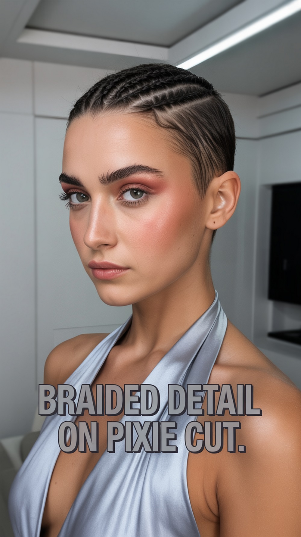 Braided Detail on Pixie Cut