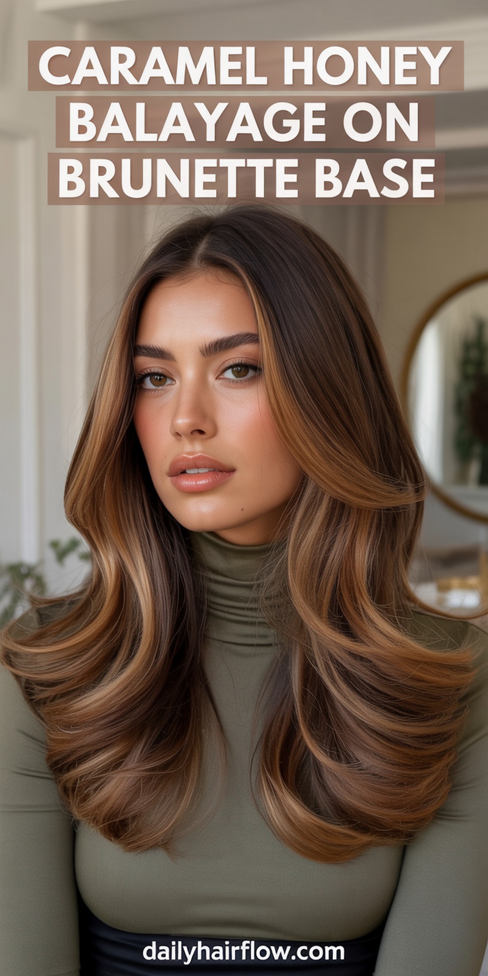 Caramel Honey Balayage on Brunette Base