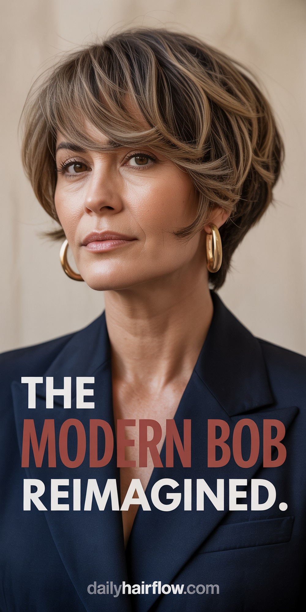 Chic Textured Bob with Side Swept Bangs