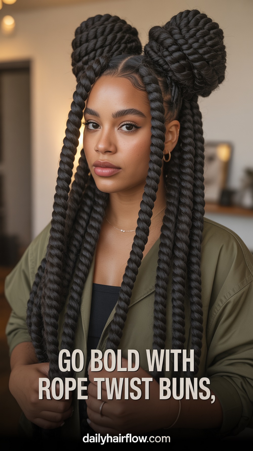 Chunky Rope Twist Space Buns
