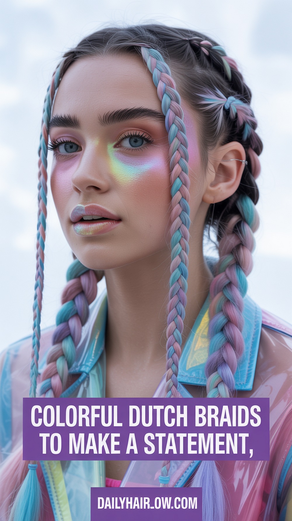 Color Pop Dutch Pigtails with Hair Extensions