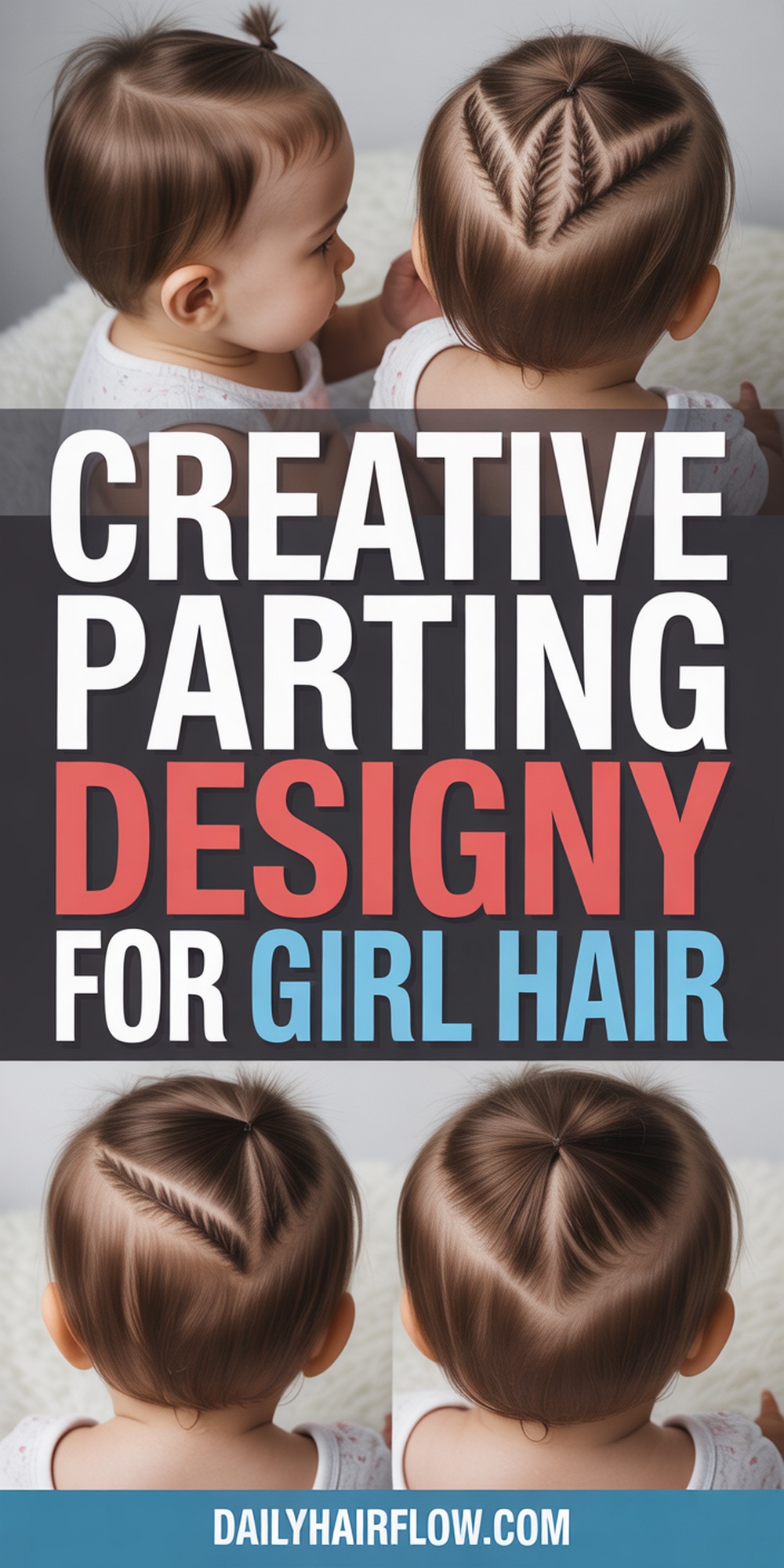 Creative Parting Designs for Baby Girl Hair