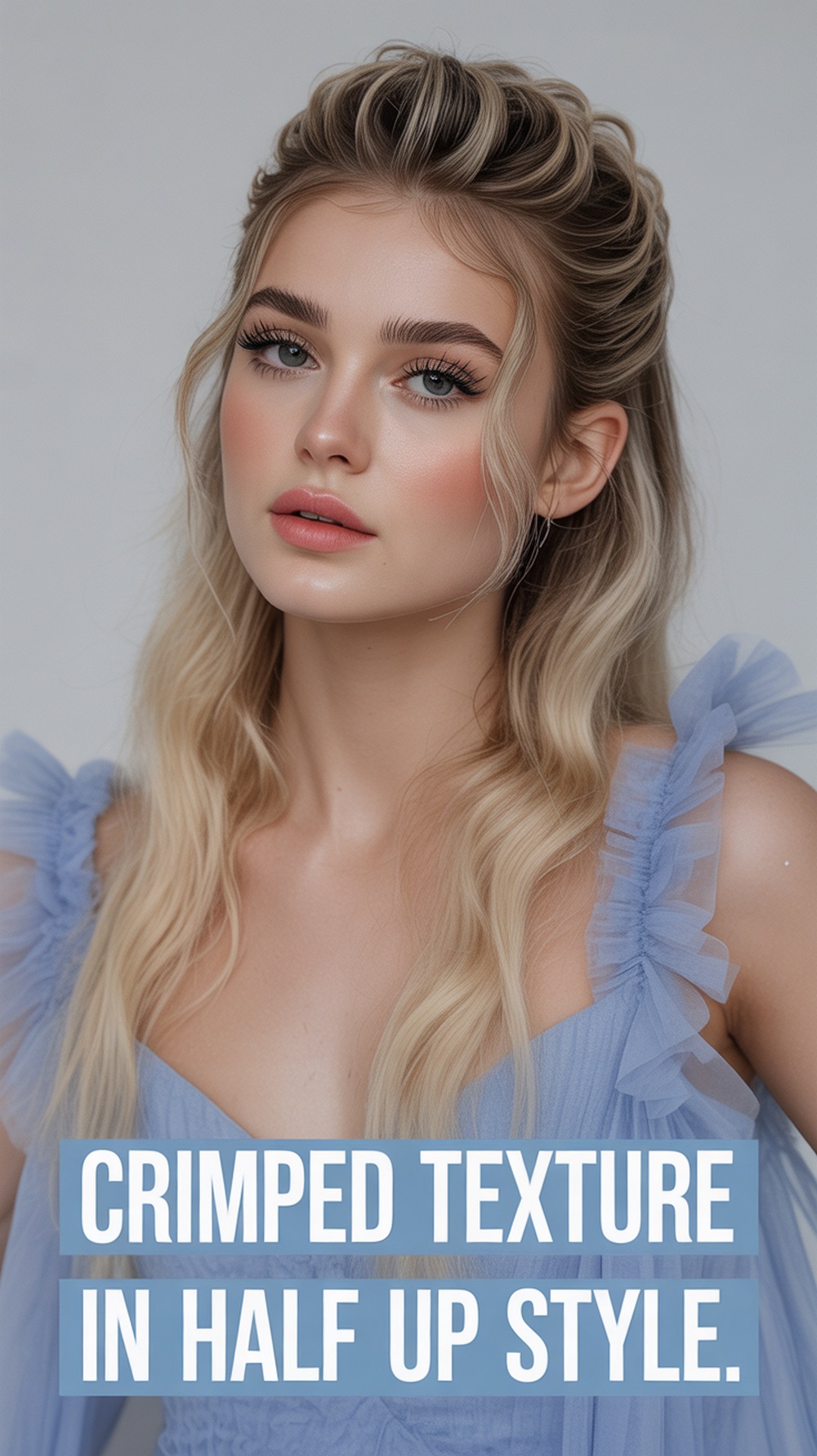 Crimped Texture in Half Up Style