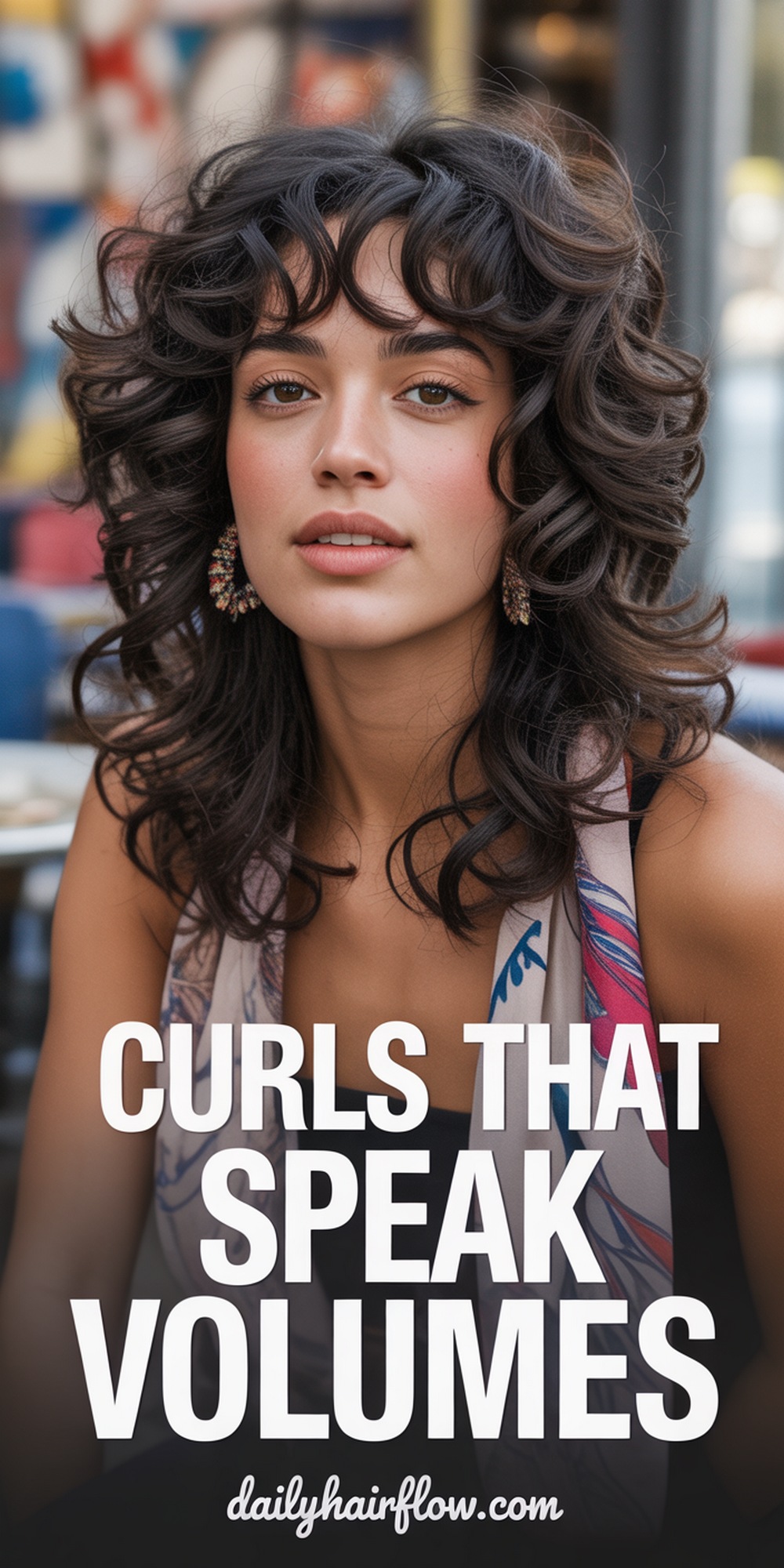 Curly Shag with Curtain Bangs