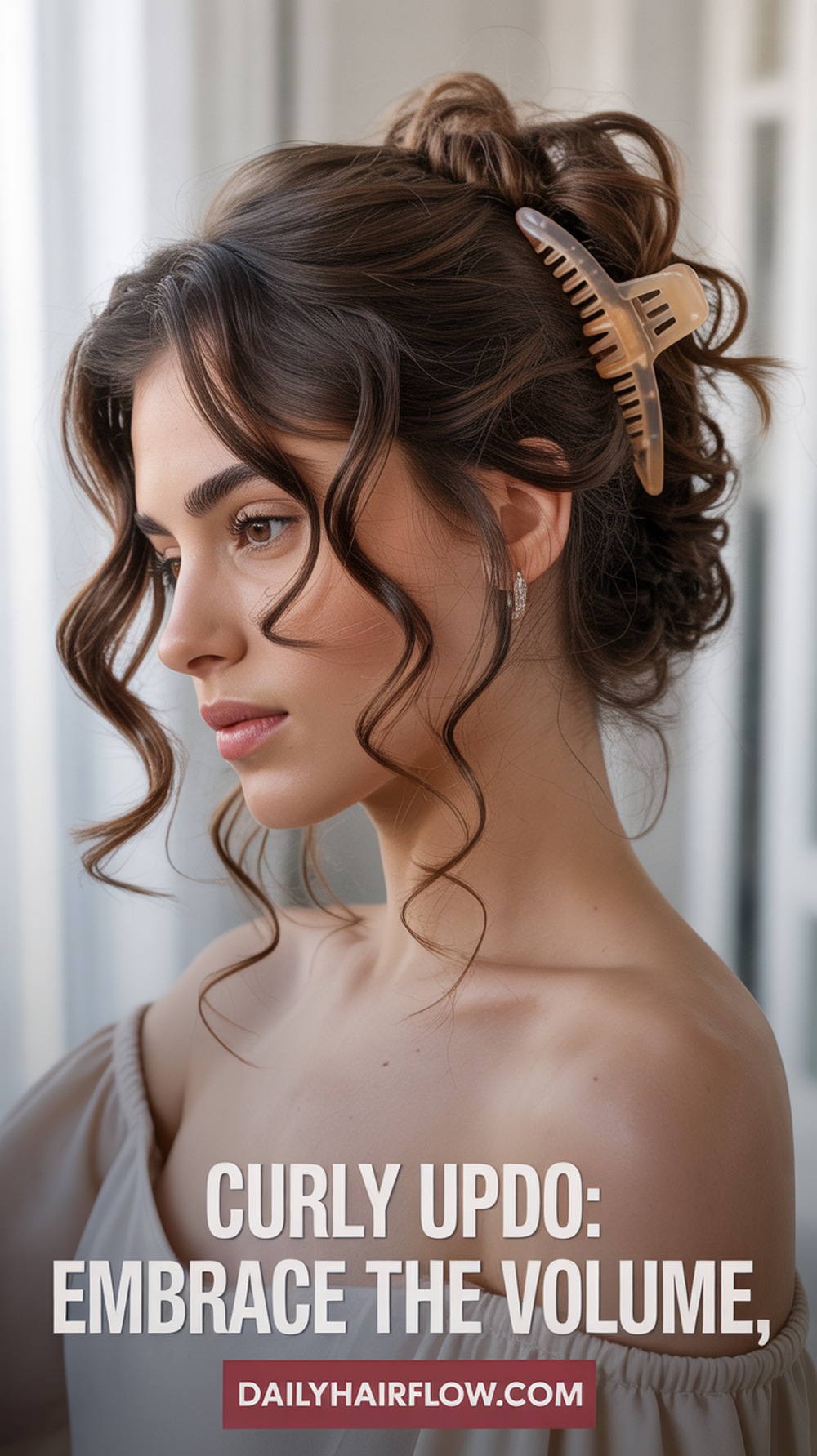 Curly Updo with Loose Strands