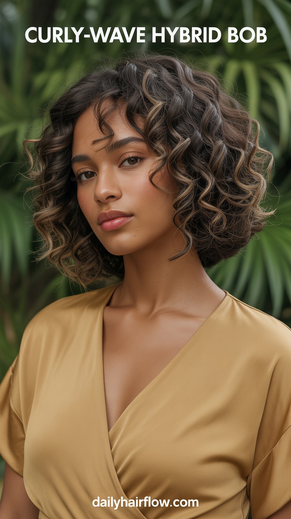 Curly‑Wave Hybrid Bob