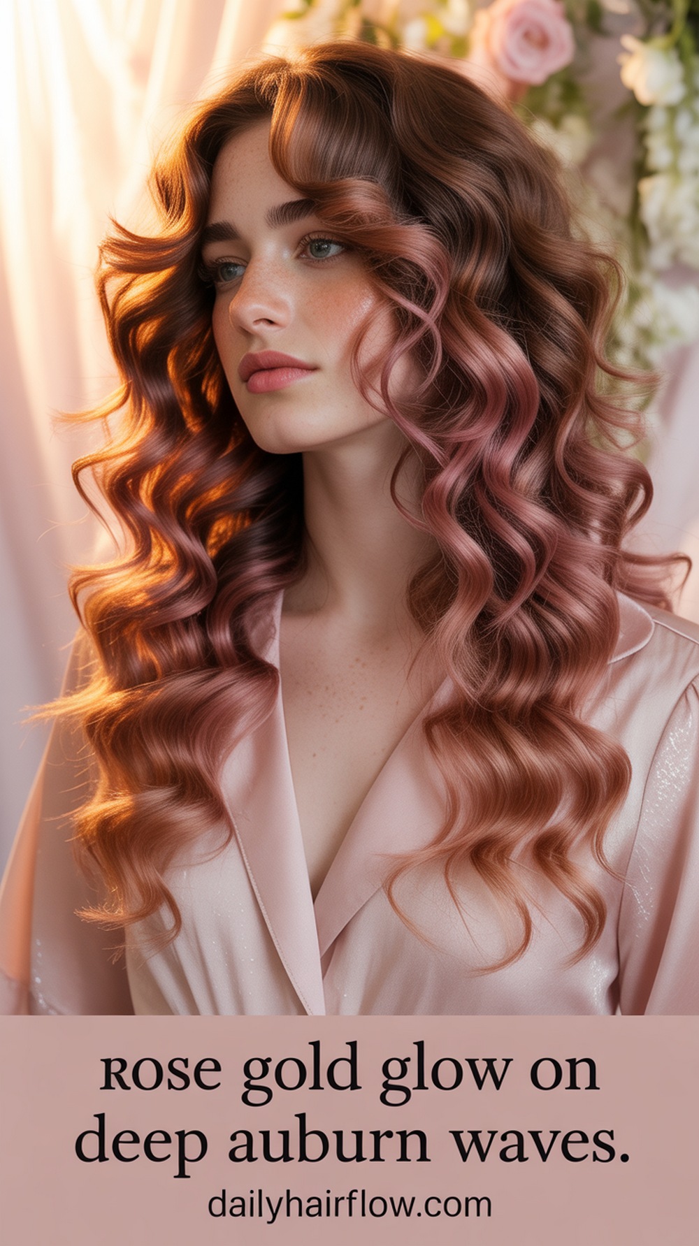 Deep Auburn with Rose Gold Shine
