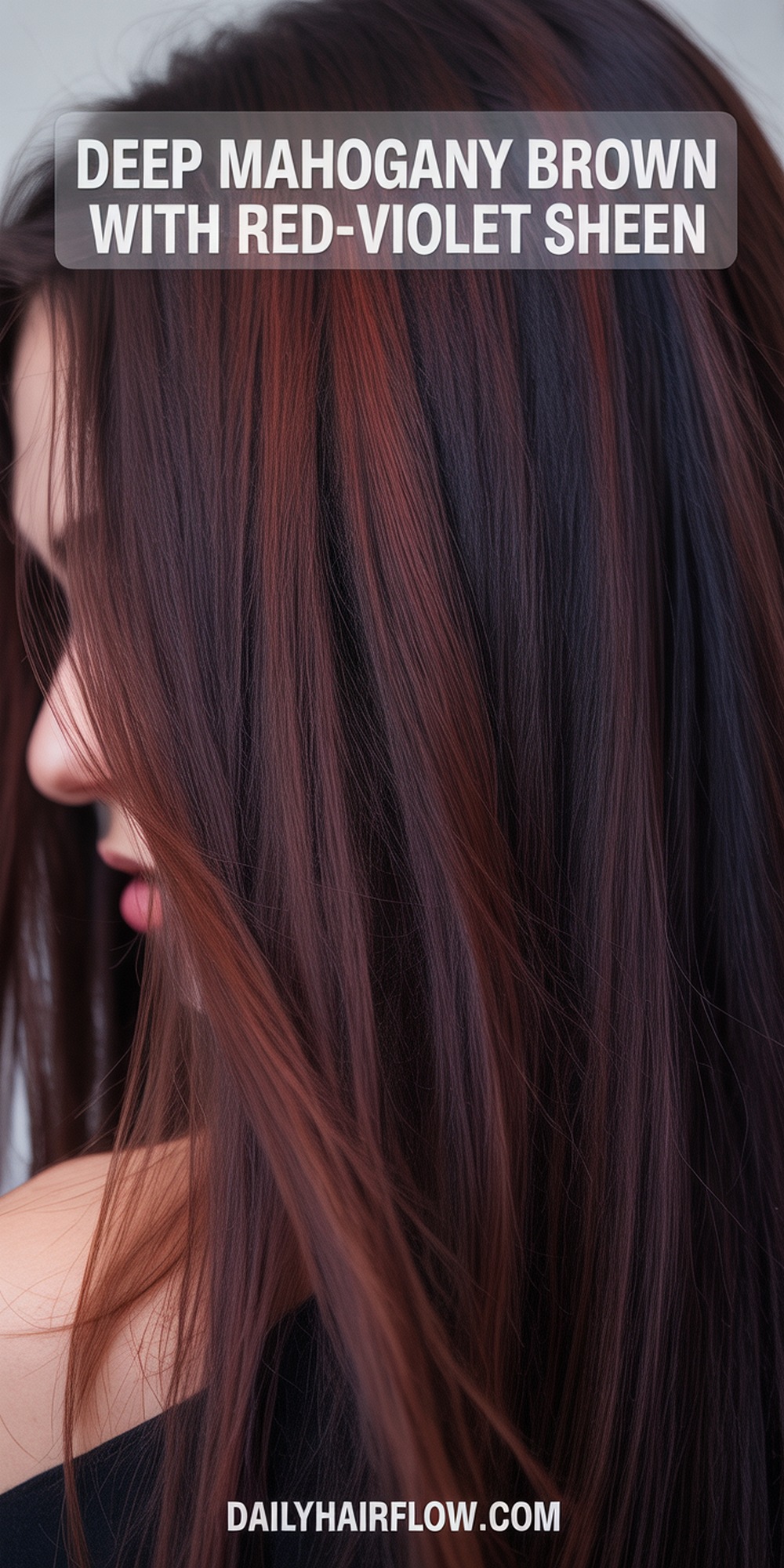 Deep Mahogany Brown with Red Violet Sheen