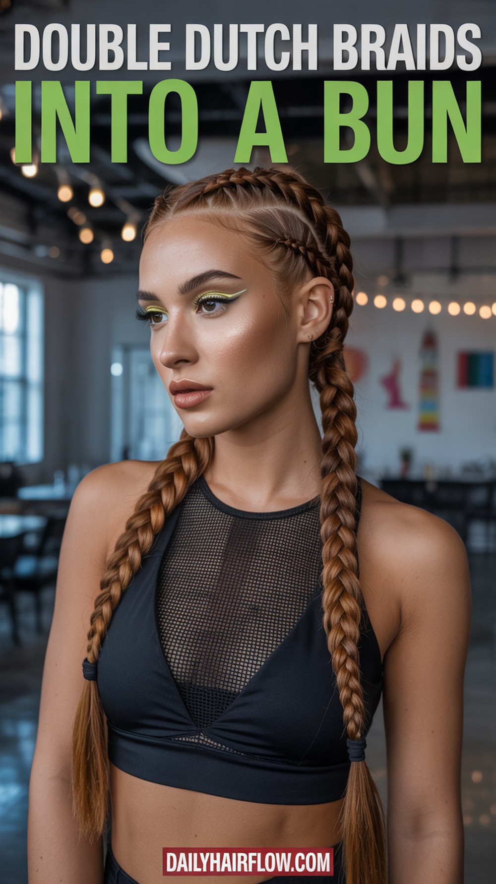 Double Dutch Braids into a Bun