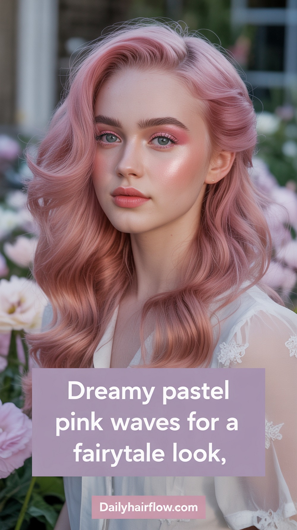 Dreamy Pastel Pink Waves for a Fairytale Look