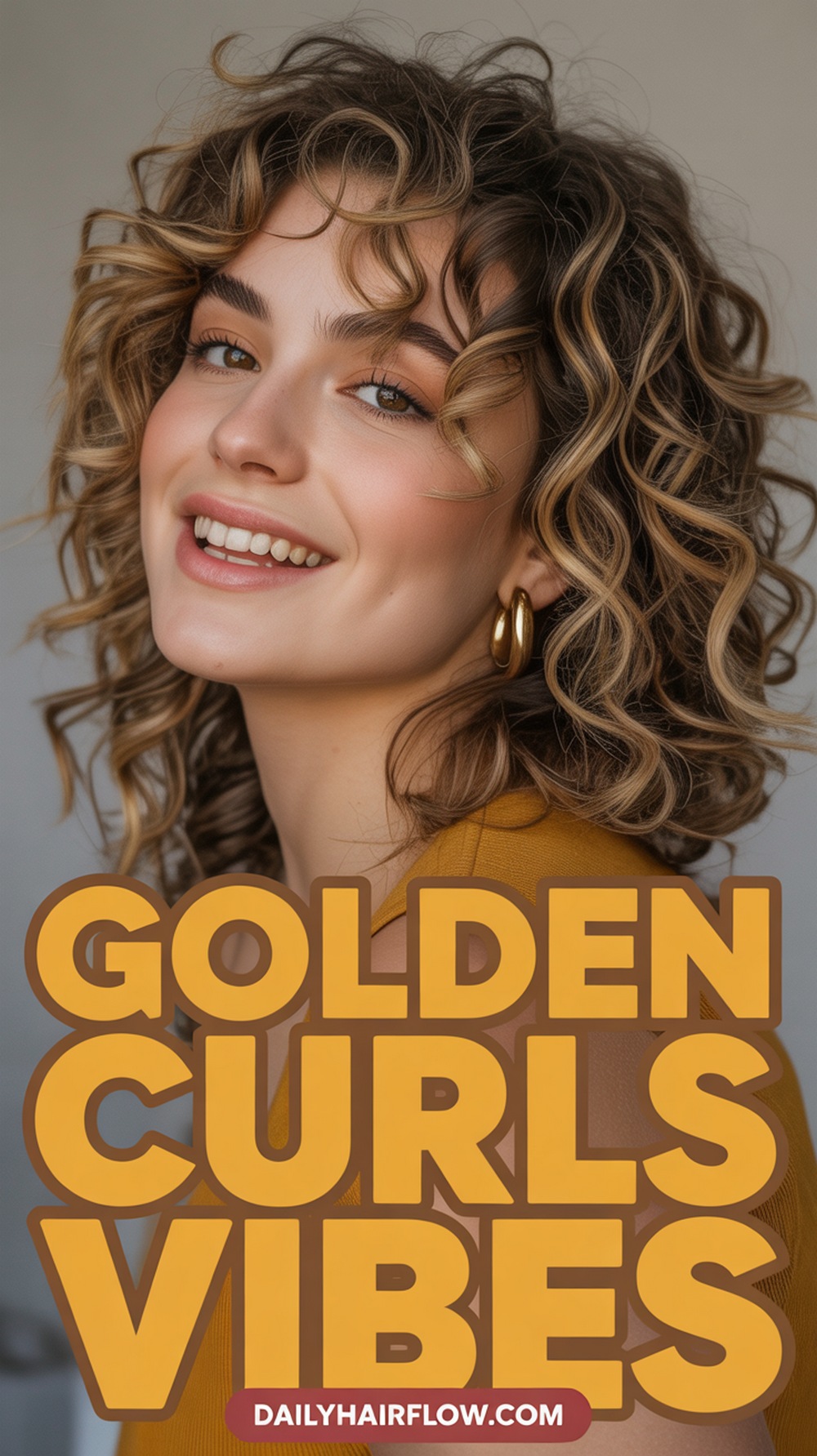Golden Teddy Bronde on Textured Curls