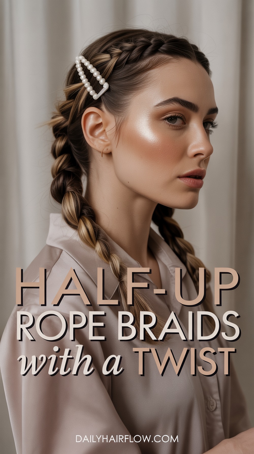 Half Up5 Rope Braid Secured with Clip