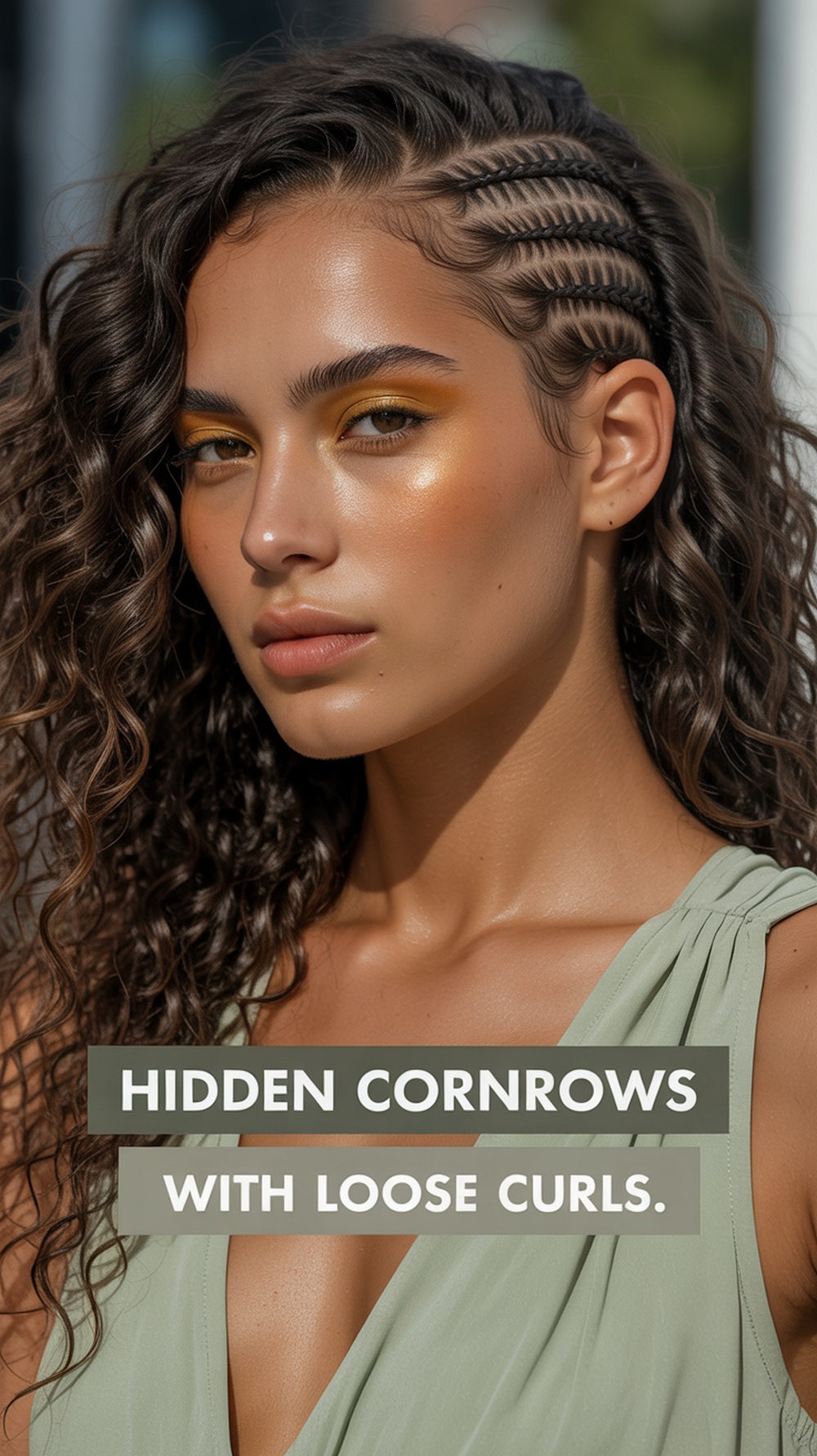 Hidden Cornrows with Loose Curls