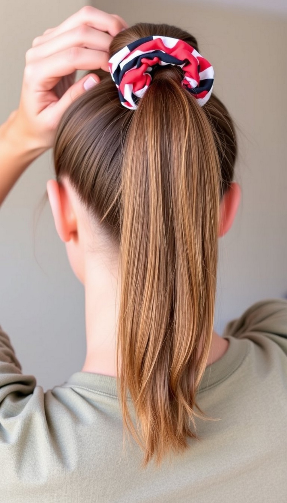 High Ponytail with Scrunchie