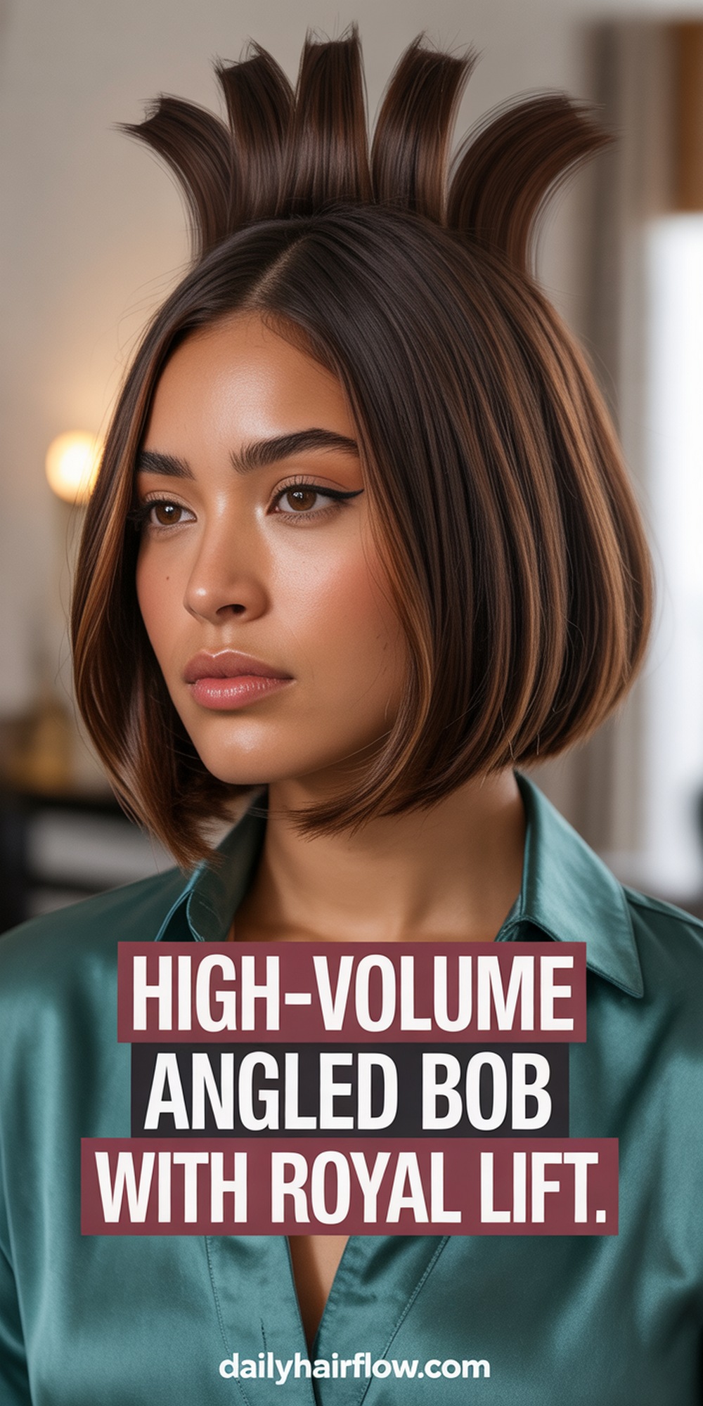High Volume Angled Bob With Royal Lift