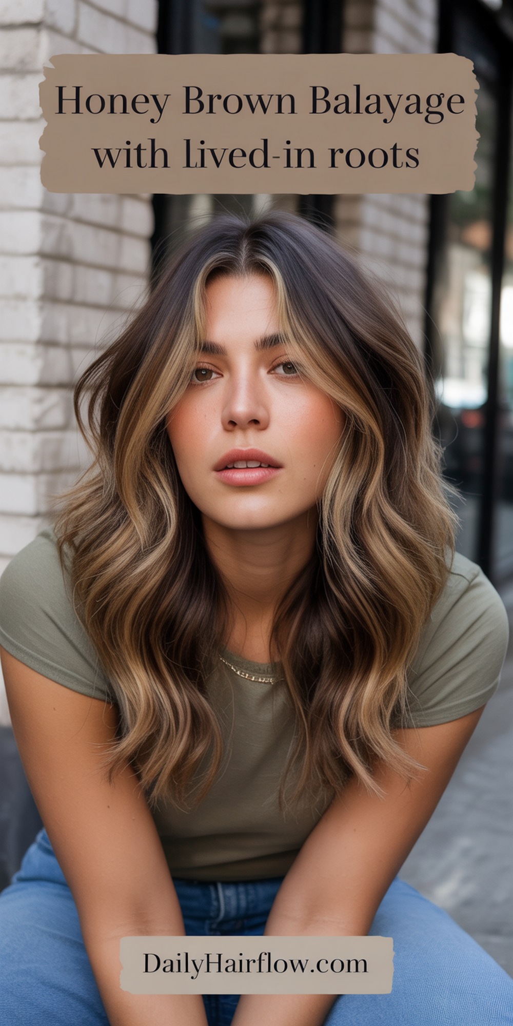 Honey Brown Balayage with Lived In Roots