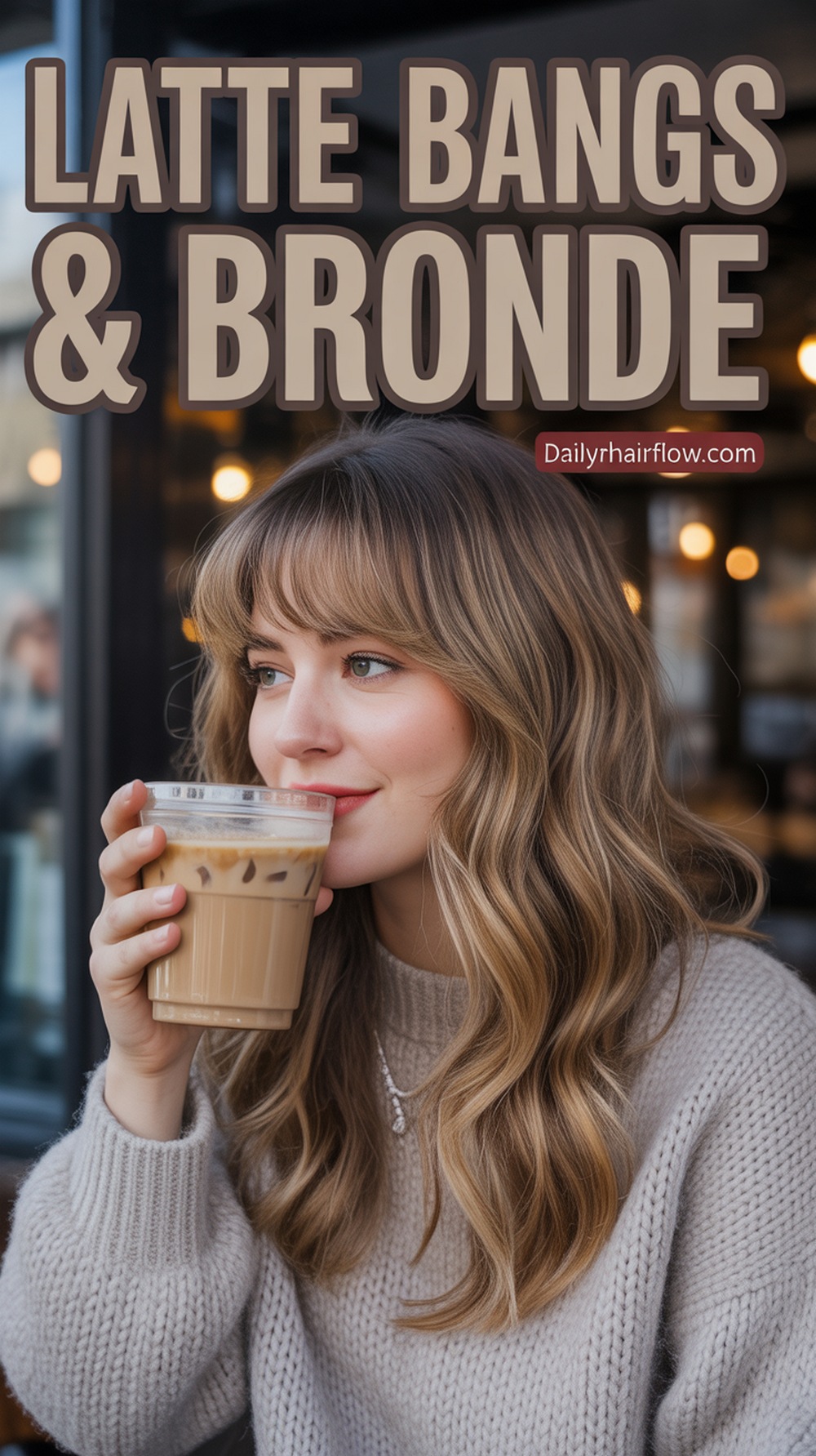 Latte Teddy Bronde with Curtain Bangs