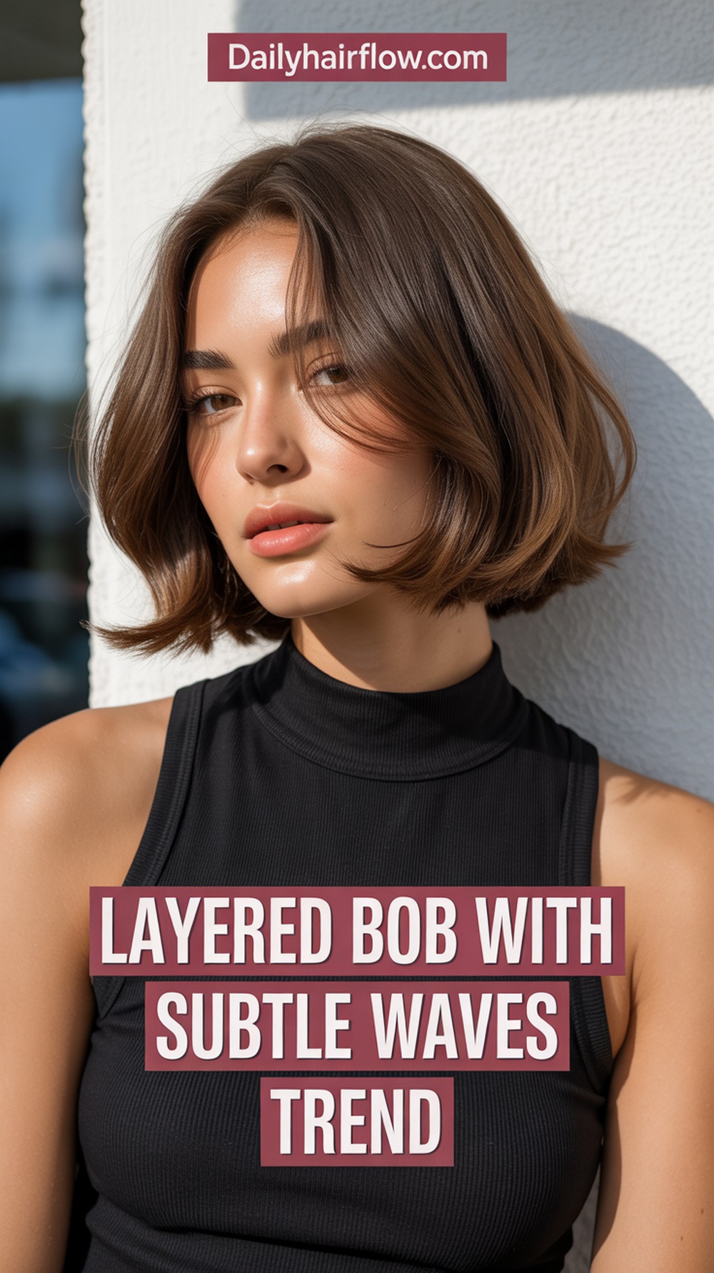 Layered Bob with Subtle Waves