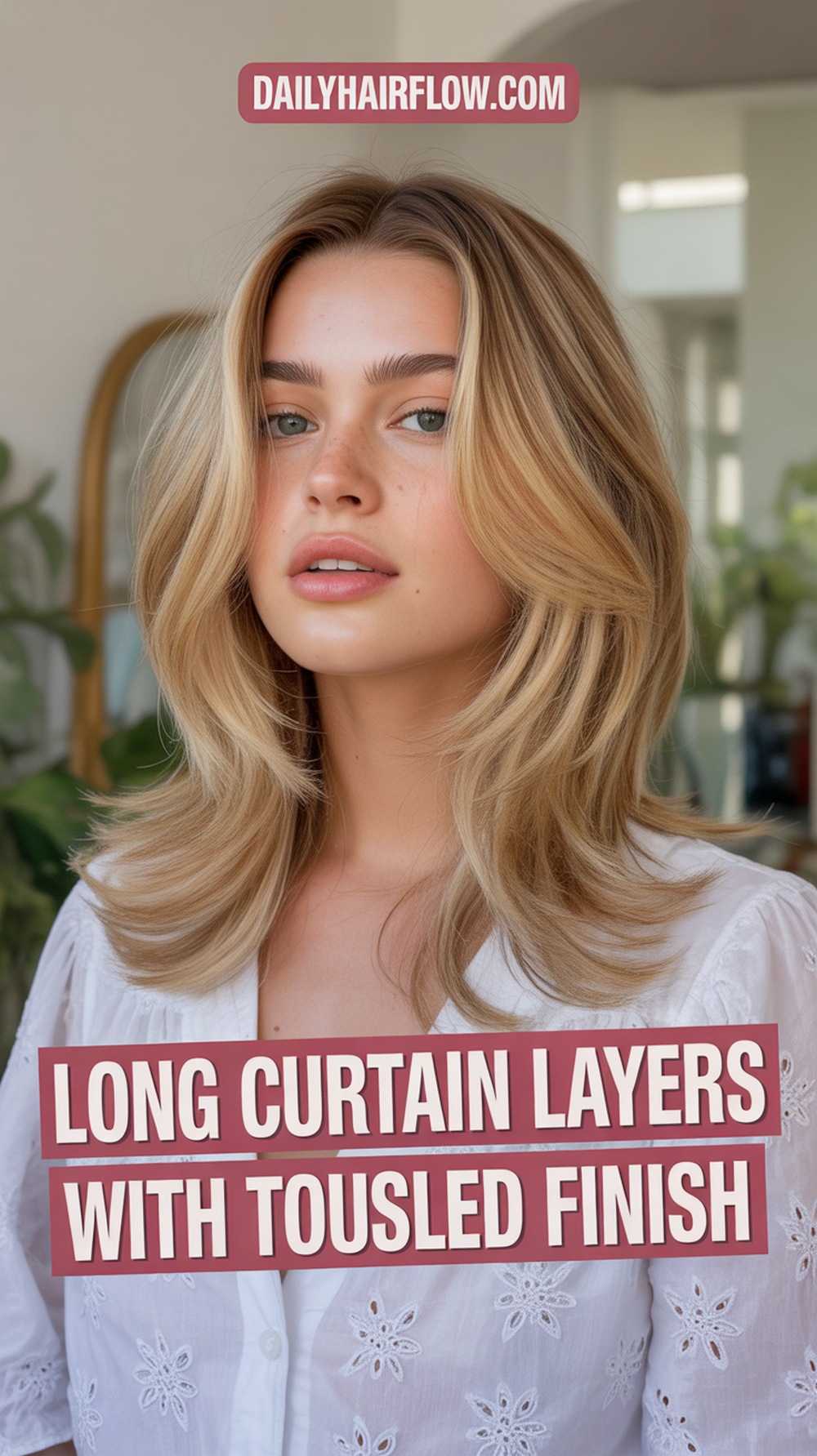 Long Curtain Layers with Tousled Finish