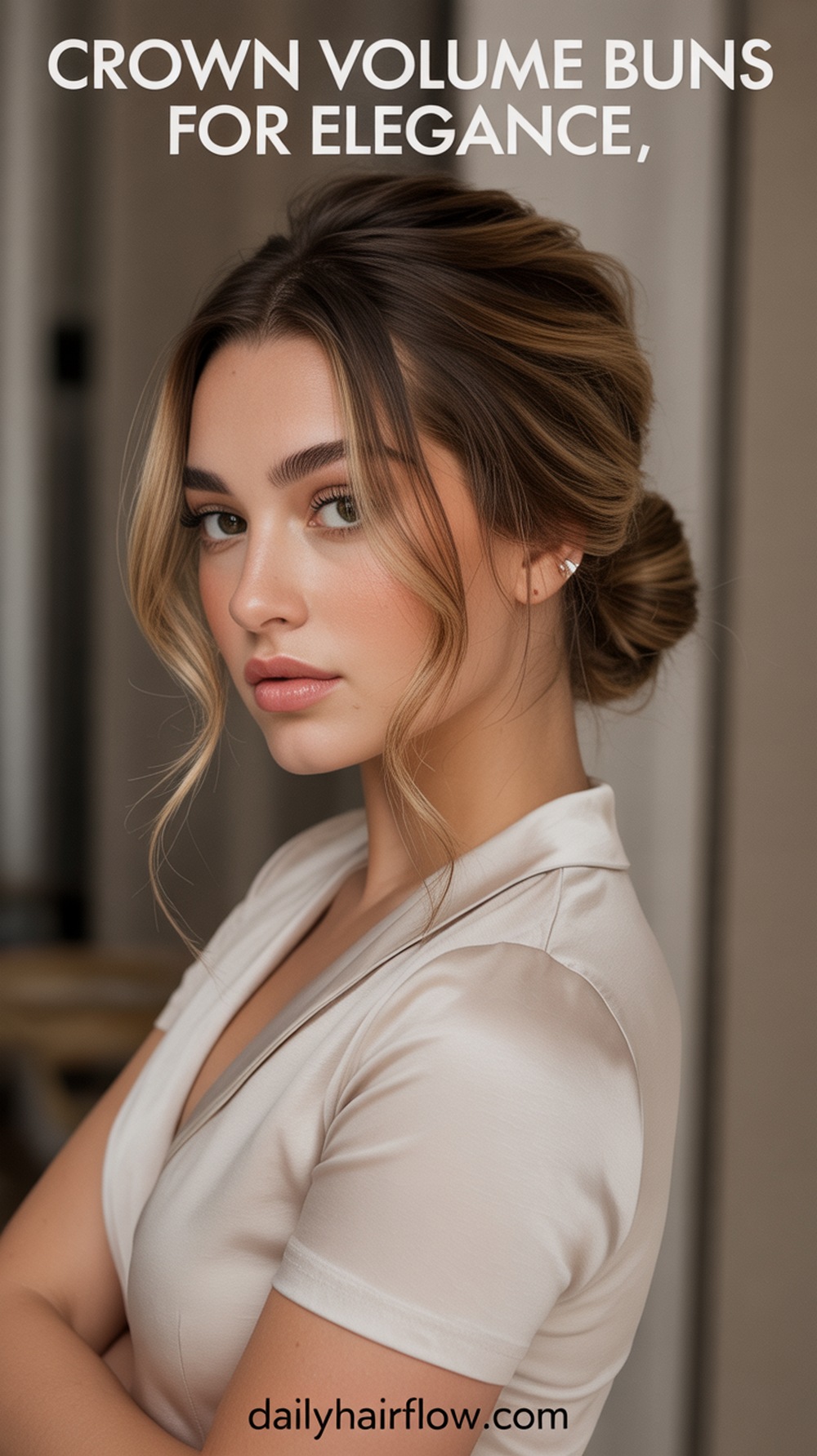 Low Bun with Sleek Crown Volume