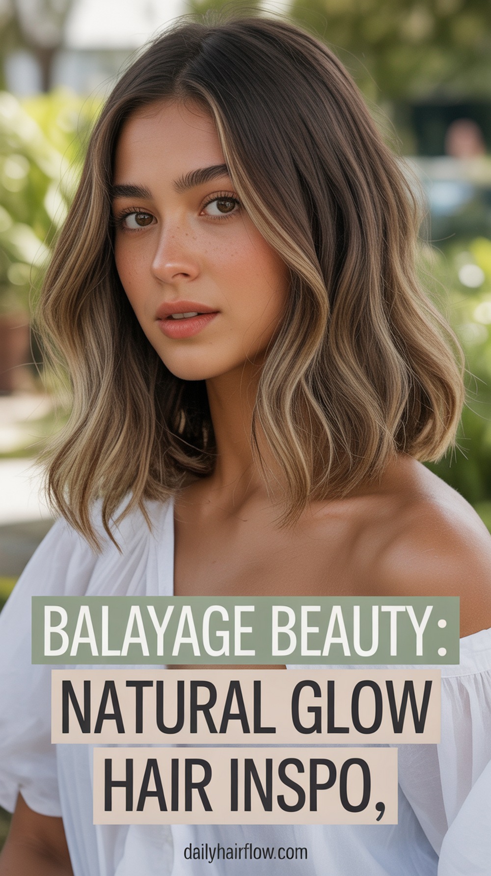 Mushroom Brown Lob with Balayage for a Natural Glow