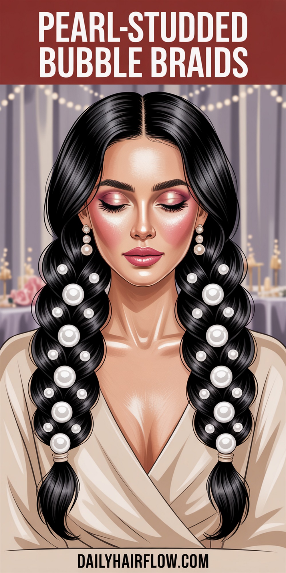 Pearl Studded Bubble Braids