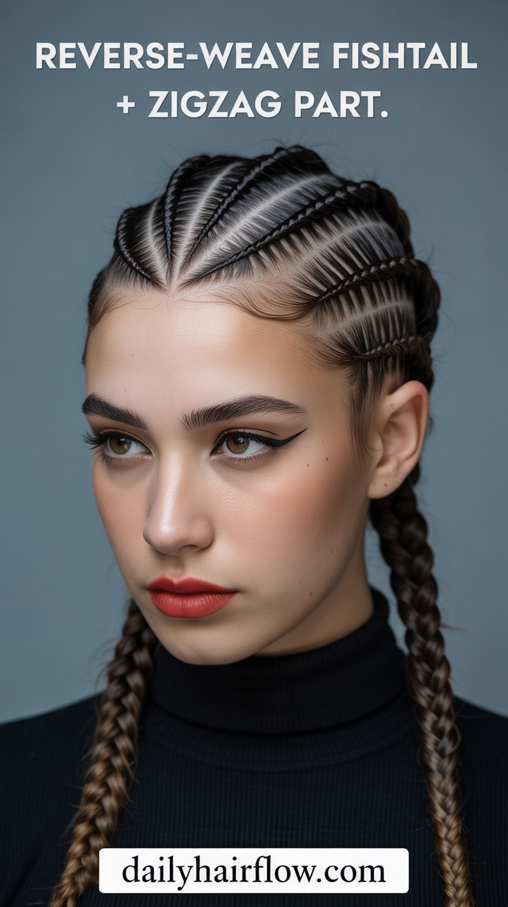 Reverse‑Weave Fishtail with Zigzag Part