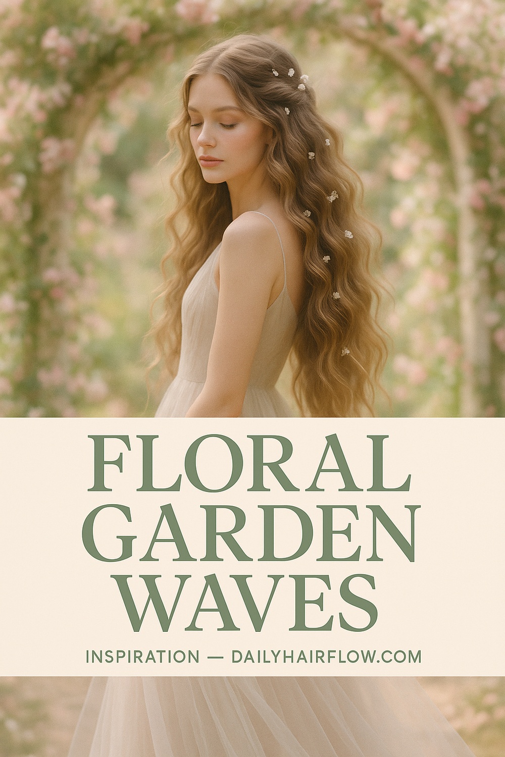 Romantic Garden Waves Adorned With Tiny Fresh Flowers