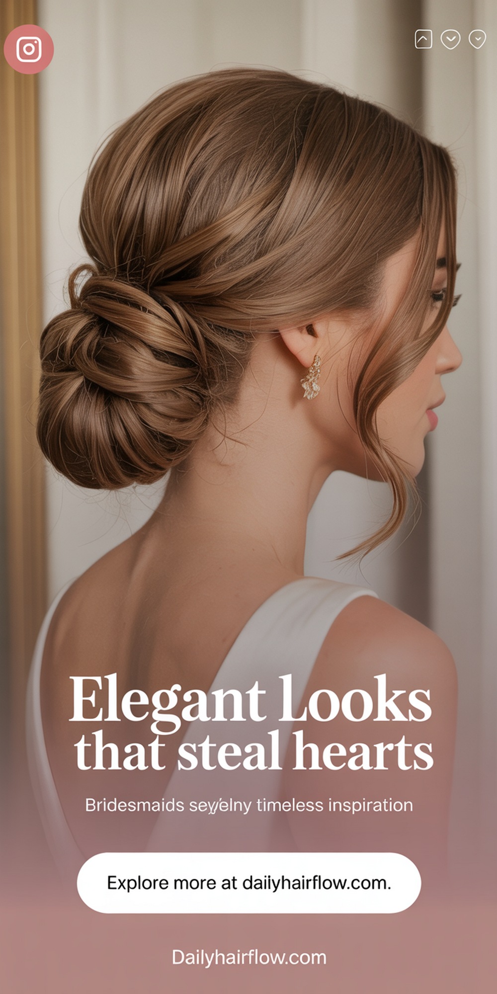 Romantic Low Chignon with Soft Waves