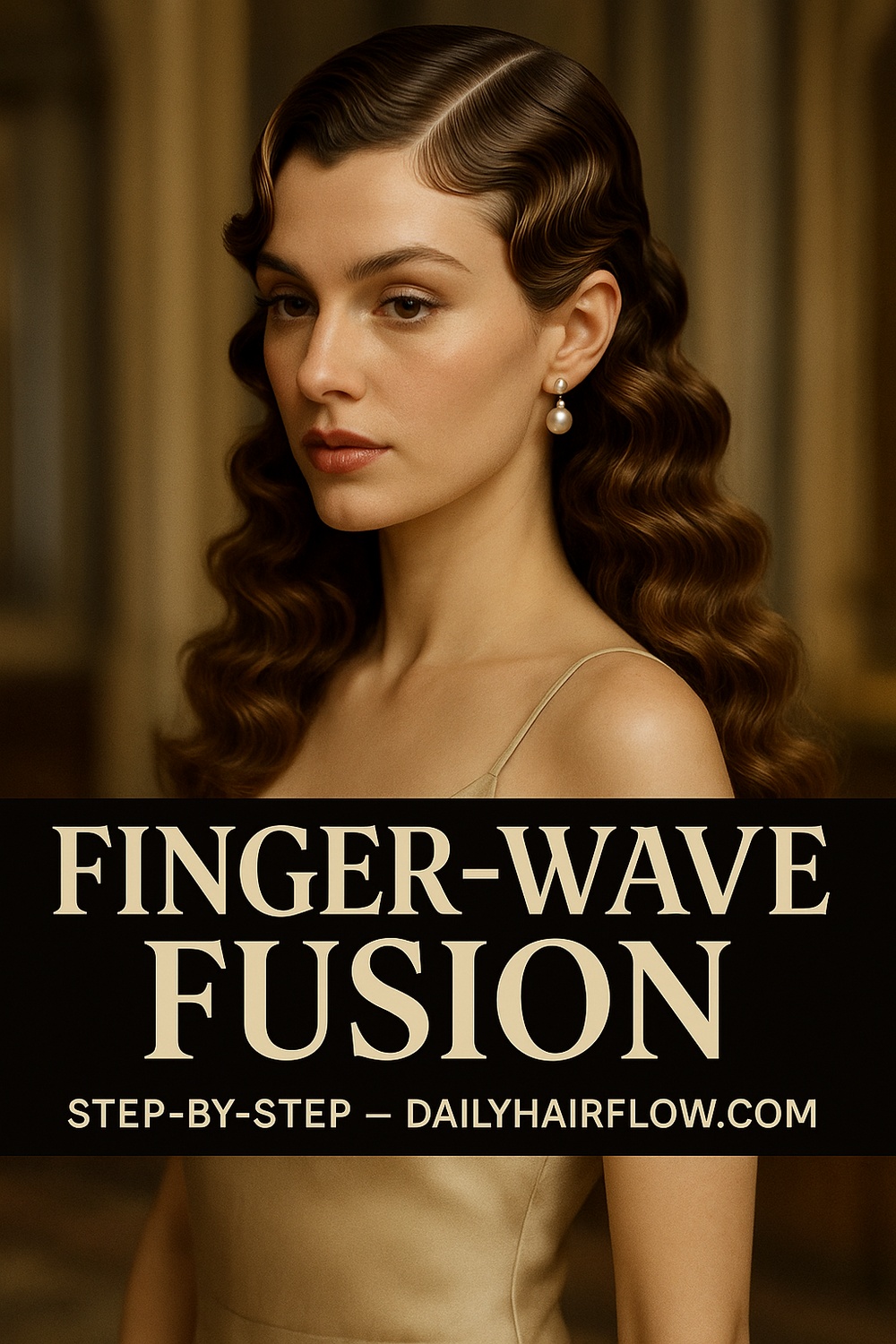 Sculpted Finger Waves Flowing Into Soft Mid Length Curls